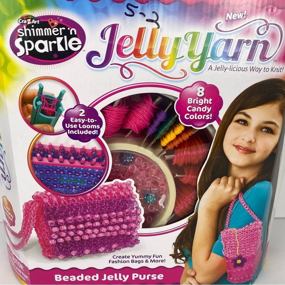 Cra-Z-Art Shimmer & Sparkle Jelly Yarn Party Purse Kit NIB Crafts Crafting DIY